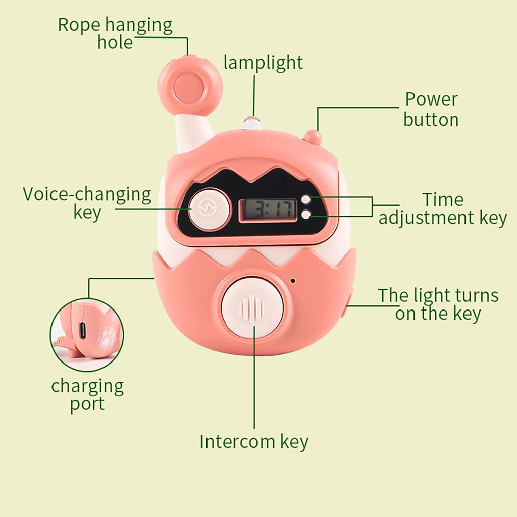 Wiederaufladbares Kinder-Walkie-Talkie, Hand-Walkie-Talkie mit tragbarem Schlüsselband und Handgelenkband, Geschenke für Mädchen und Kindergeburtstage/Weihnachtsspielzeug