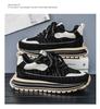 Frühling Neue Schuhe für Herren Klobiger Sneaker Trend Print Leder Lässige Sport Laufschuhe Street Cool Sportschuhe