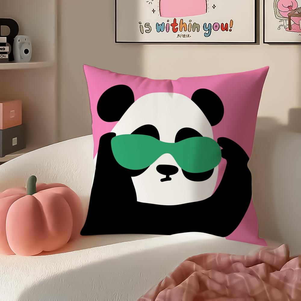 Cute Cartoon Animal Art Cushion Cover Pillowcase Short Plush Invisible Zipper Room Sofa Cushion Cover