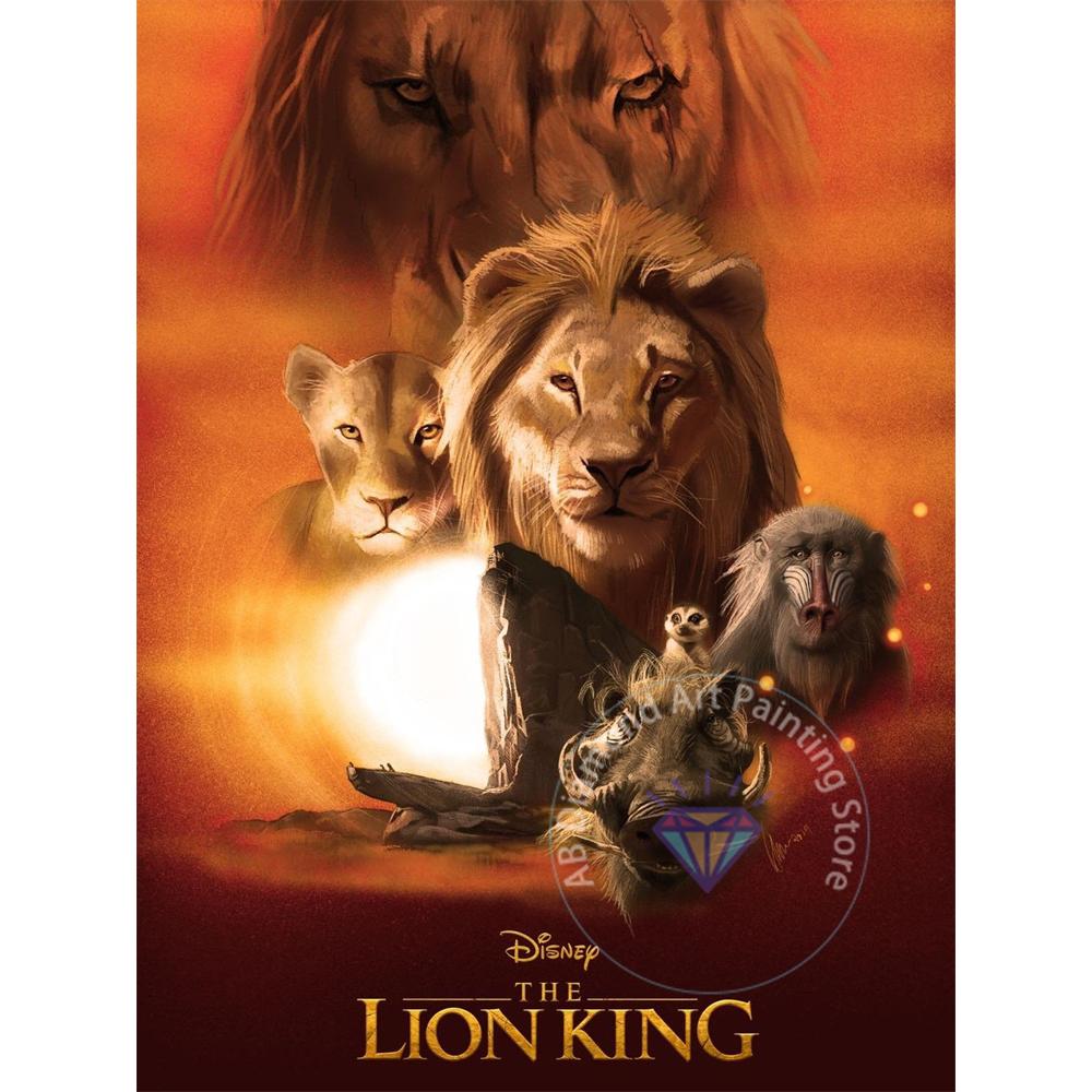 The Lion King Diamond Painting Set 5D DIY Diamond Cross Embroidery Handmade Art Adult and Children's Gifts Home Decoration