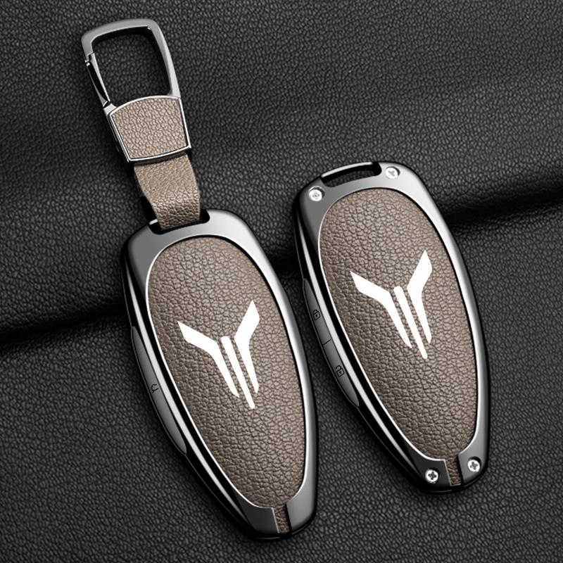 Voyah Free I-Land Dreamer 2021-2023 Zinc Alloy Leather Car Keycase, Car Remote Key Protection Shell