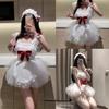 AOTYP Maid Costume Includes Lace Cute Lolita Mini and Short Perfect for or Maid Alice Size 10-Piece Set, Apron, Headband, Skirt, Pants. Anime, Idol,