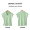 Women's Solid Color Pure Cotton Short-Sleeve Polo T-Shirt, Summer 2025 Collection - Versatile and Loose Fit