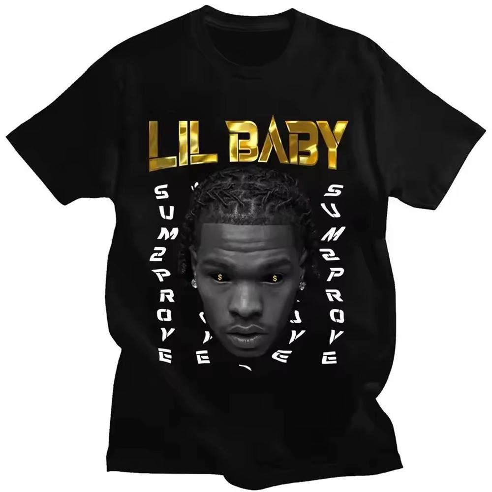 Hip Hop Rapper Lil Baby Graphic Print Unisex Clothing Tee Shirt Homme New Short Sleeve Round Neck Printing Pullover TShirt 50384