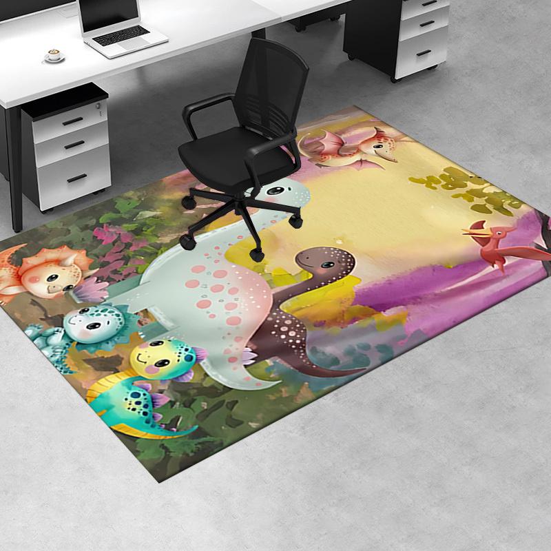 Stuhlmatte: Süßer Dinosaurier-Druck Büro-Teppich Übergröße Teppich für Heimdekoration, Sofabezug, Geschenkidee Geeignet für Schlafzimmer, Wohnzimmer
