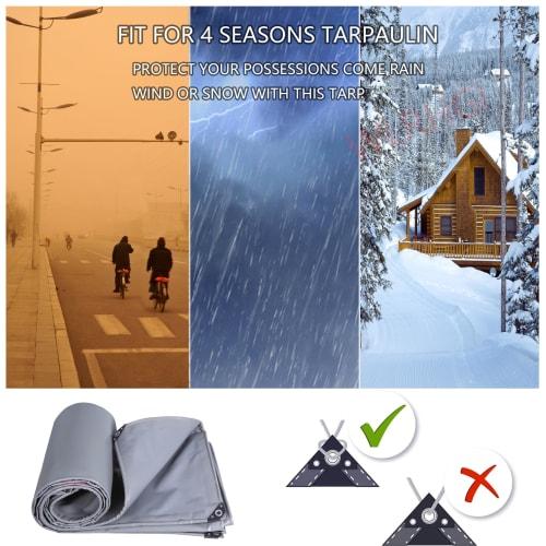 WLRHGl Heavy-Duty Tarp, 4.5 x 7m (15.5 x 26 ft), Rainproof Shelf, Outdoor Waterproof, Waterproof, UV-Resistant, Thick, Anti-Aging Plant Cover, Rain Cl