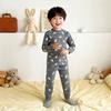 Kids Printed Pajamas Set, Elastic Cotton Boneless Fleece Long Johns, Comfort Autumn Winter Underwear For Boys Girls
