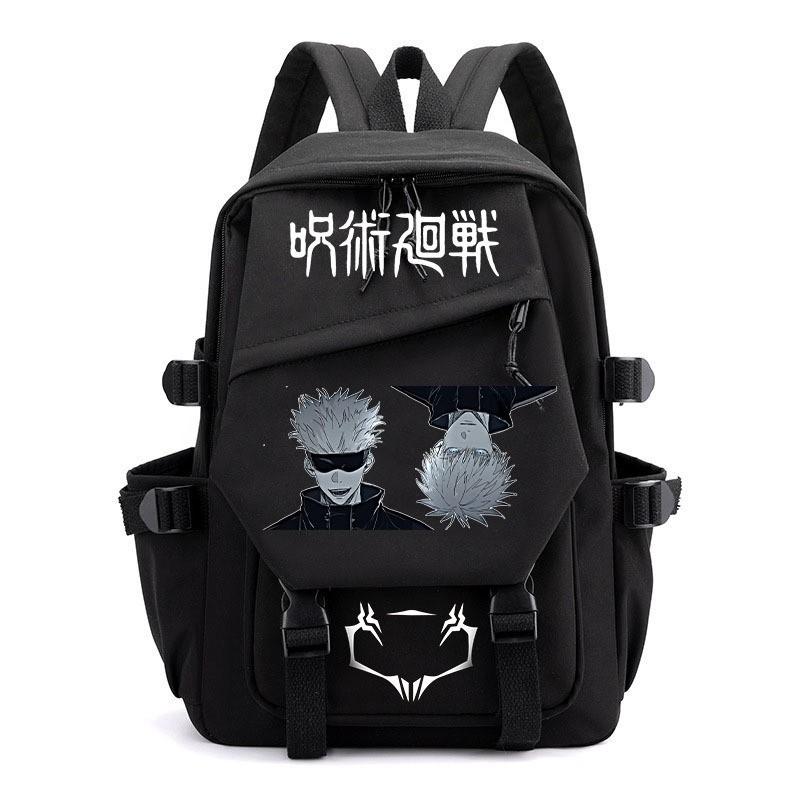 Anime Jujutsu Kaisen Iskolatáska Gyerekeknek Tinédzsereknek Diákoknak Nylon Kétvállú Táska USB Porttal Párnázott Pántokkal