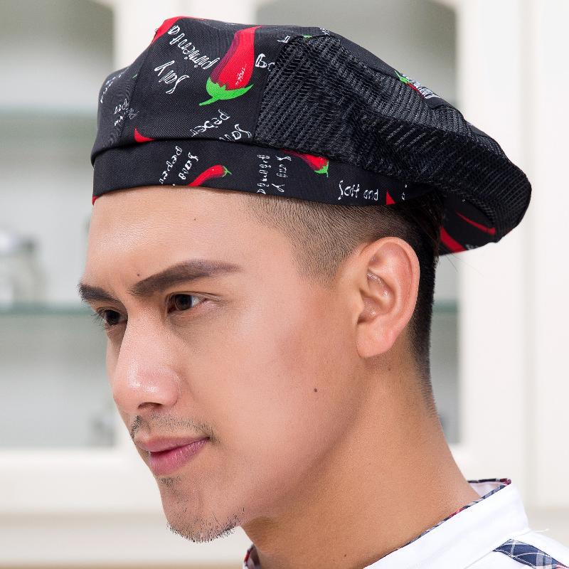 Waiter Beret Breathable Mesh Chef Hat Catering Milk Tea Baking Work Hat Men Women