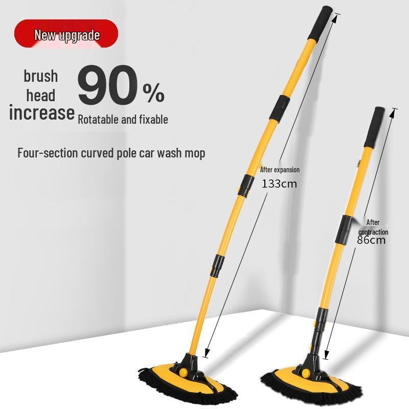 Telescopic Car Wash Brush with Soft Bristles and Milk Silk Head for Dusting and Cleaning
