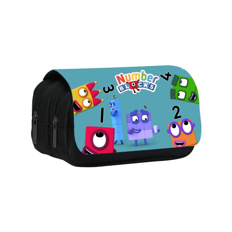 Double Numberblocks Layer Pencil Bag With Spacious Design For Classroom Use