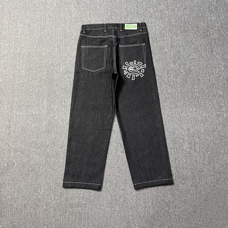 RogueWave New Jeans Kiváló Minőségű Nyomtatott Hímzés Egyenes Szabású Farmer Fekete Nadrág Férfi Farmer Nyomtatás Trend Street Wear Farmer Férfi