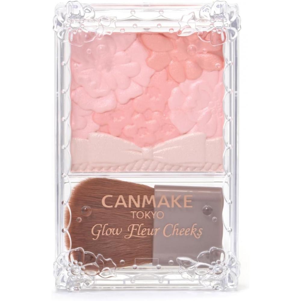 Canmake Glow Fleur Cheeks 18 Персиковый взбитый Флер Румяна Пудра для щек Молочный коралловый Глосс Прозрачный