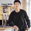 TonLion Men's Waffle Knit Crewneck Sweatshirt