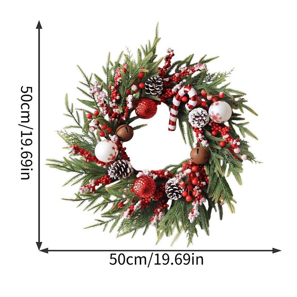Christmas Garland Decorations Artificial Wreath Door Hanging Window Props Background Christmas Thanksgiving Props Accessories