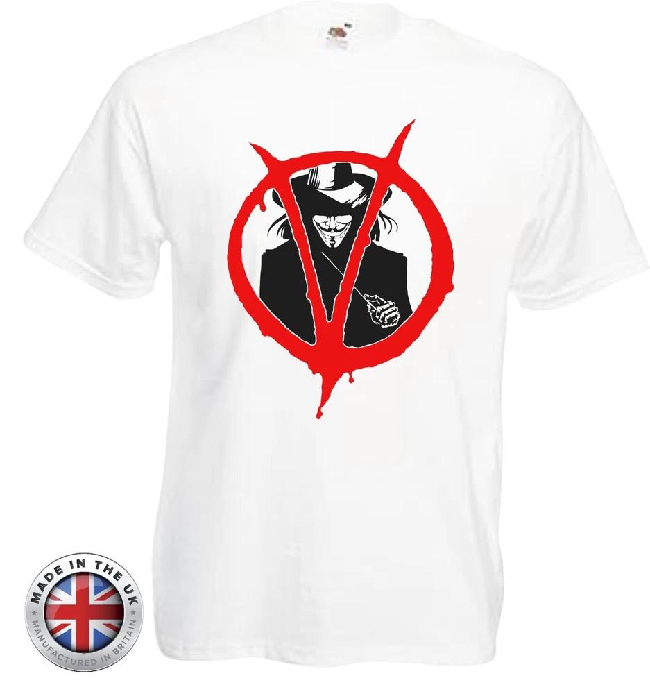 V For Vendetta Tshirt Revolution Guido Anonymous Tshirt White Printed T Shirt S