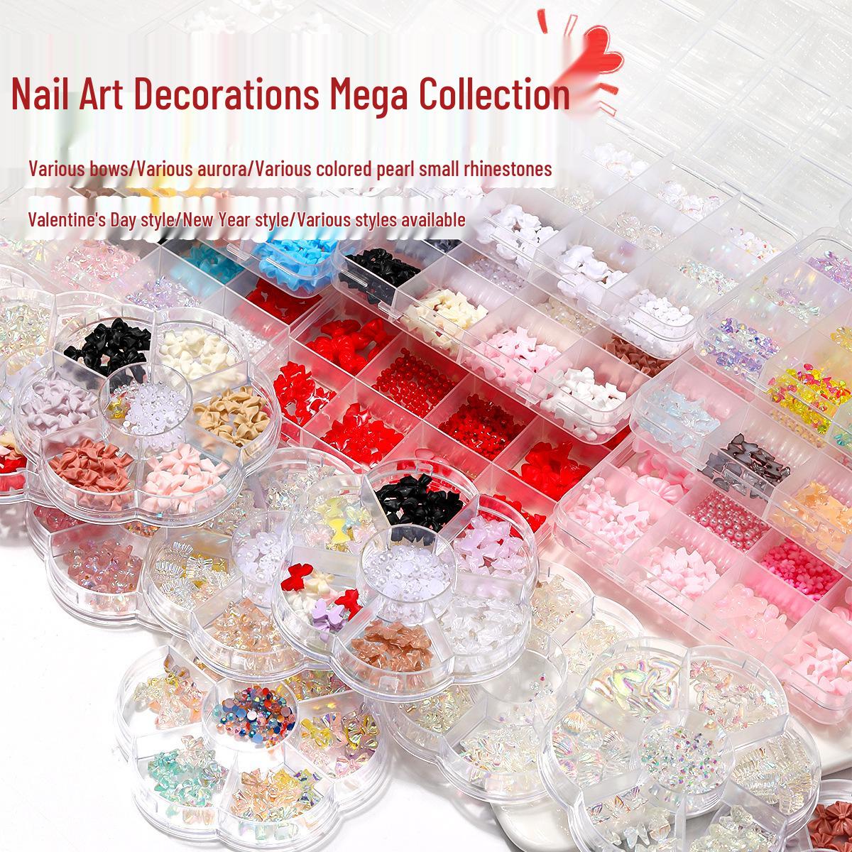 

Resin Nail Art Jewelry Set: Bow Tie, Bear, Pearl & Rhinestone DIY Decorations