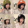 Winter Japanische und Koreanische Version von Thermomütze Damen Verdreht Vielseitig Outdoor Pullovermütze Zeigt das Gesicht von kleinen Schülern Herbst und Winter