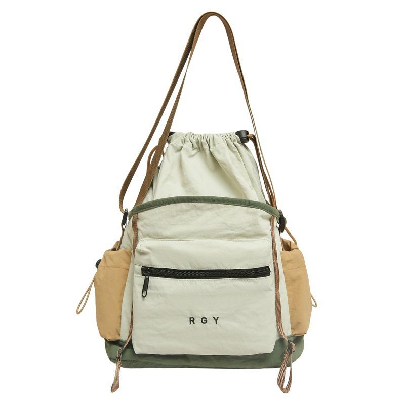 Nylon cloth drawstring bucket bag women's new trend large capacity shoulder bag casual messenger bag bag