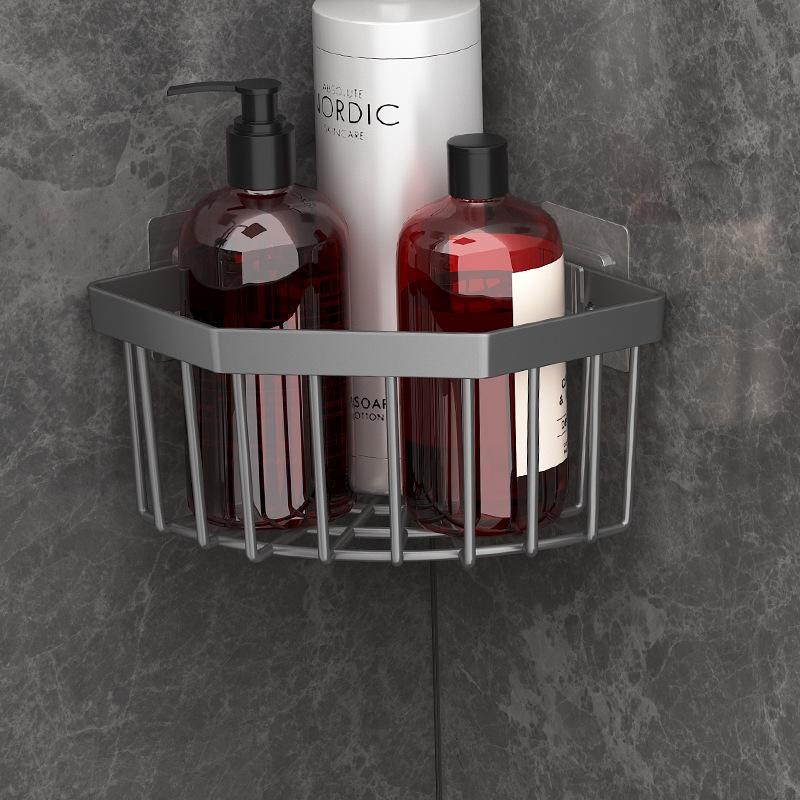 Wall-Mounted Corner Sink Drain Basket & Sponge Holder