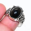 Natural Black Onyx Gemstone 925 Sterling Silver Jewelry Ring Size 8.5 RR-129