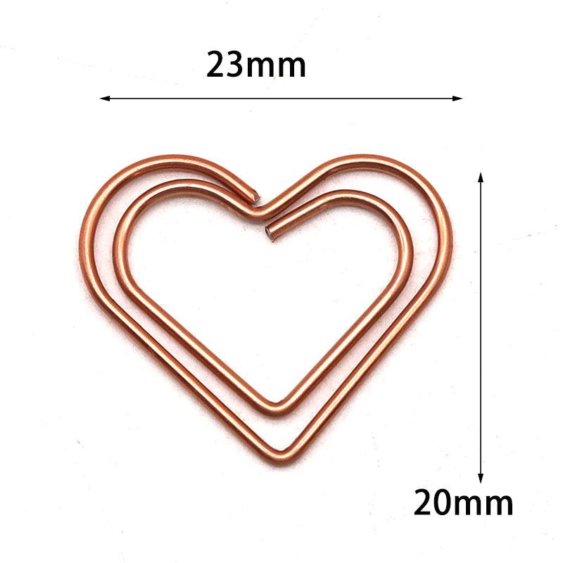 20pcs Color Love Paper Clip Metal Heart Shaped Back Needle Cute Special Shaped Office Paper Clip Binding Stationery