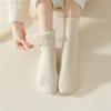 1 Pair Women's Winter Warm Socks Snow Markron Color Thick Plush Hairy Soft Postpartum Stockings Floor Sleep Socks