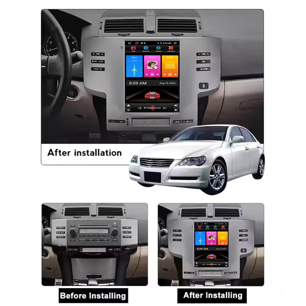 Android 2Din Car Multimedia Player for Toyota Mark X Reiz 2005-2009 for Tesla Scren WIFI BT Radio Stereo Carplay Rds