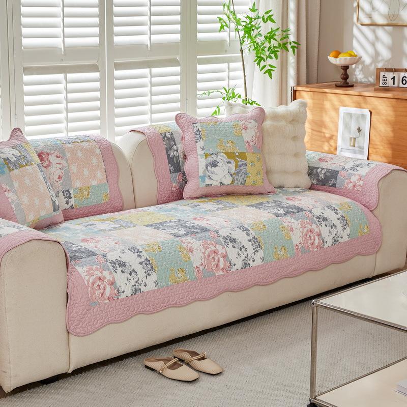 

Подушка для дивана Четыре сезона Универсальная Ткань из стираного хлопка Кожа Нескользящая С принтом Подушка для сиденья Скандинавский Простой Чехол Все включено Полотенце 70*70cm