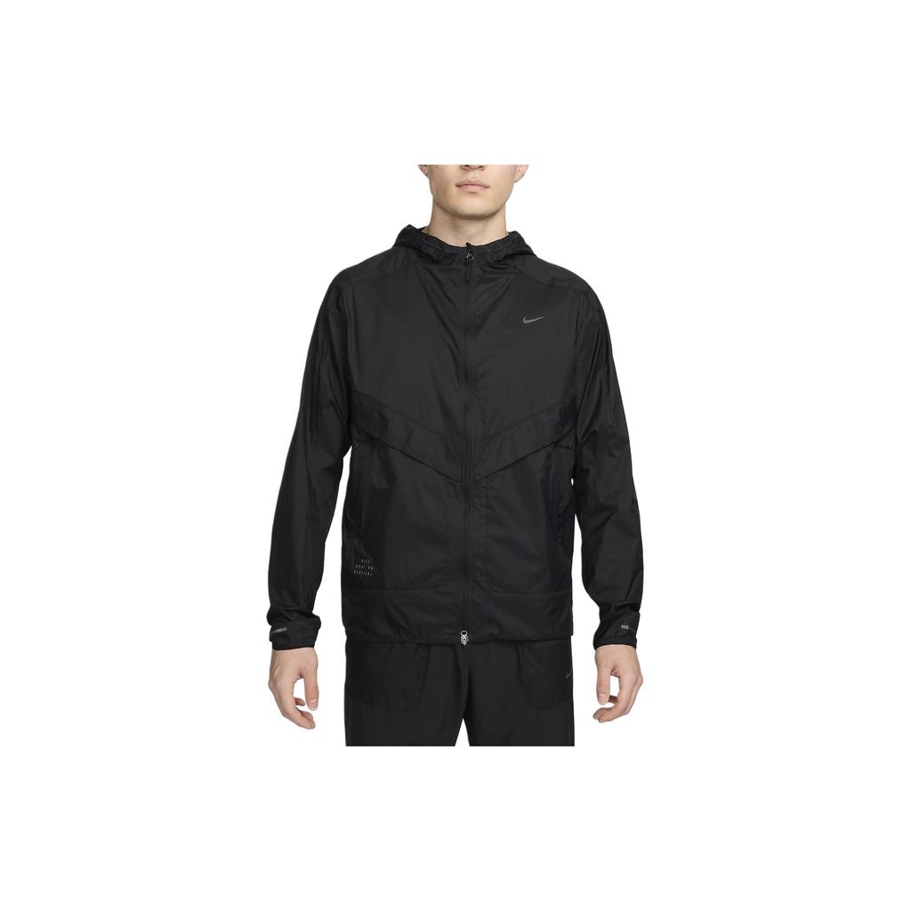 Nike Running Division Solid Color Hooded Casual Long Sleeve UV Protection Jacket Men Jackets Black FN3971-010