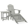VidaXL Adirondack Garden Chair with Ottoman and Table Fir Grey