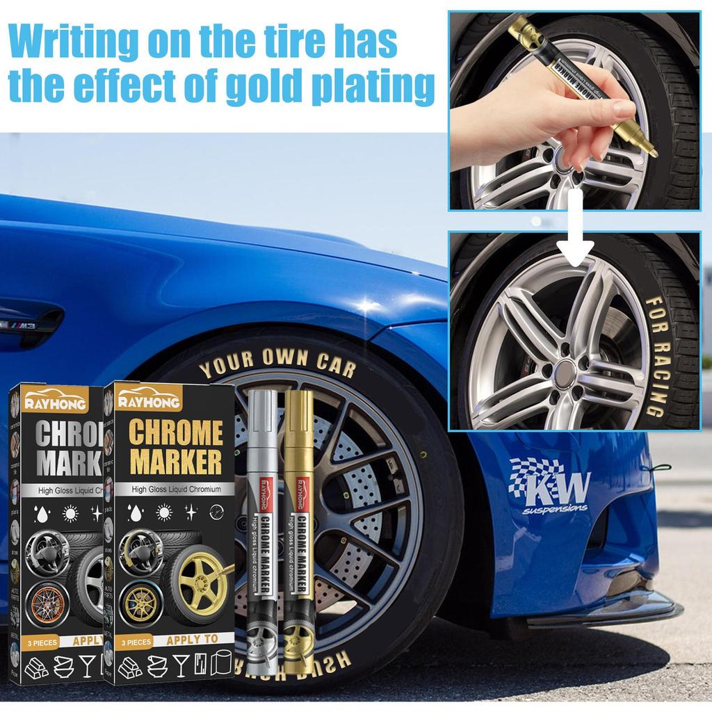RAYHONG Car DIY Plating Pen Car Tire Graffiti Personalized Color Change Painting Convenient Plating Pen