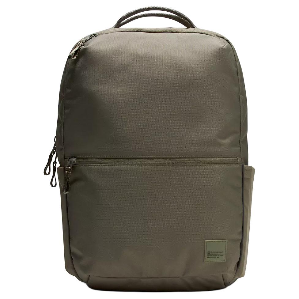 Lululemon Double-Zip 22L Versatile Polyester Backpack Unisex Backpack Military-Green LU9BRIS-045739 Army Green