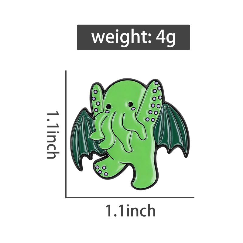 Cthulhu Monster Enamel Pins Cartoon Chubby Animal Brooches Lapel Badges Funny Cutie Jewelry Gift for Kids Friends