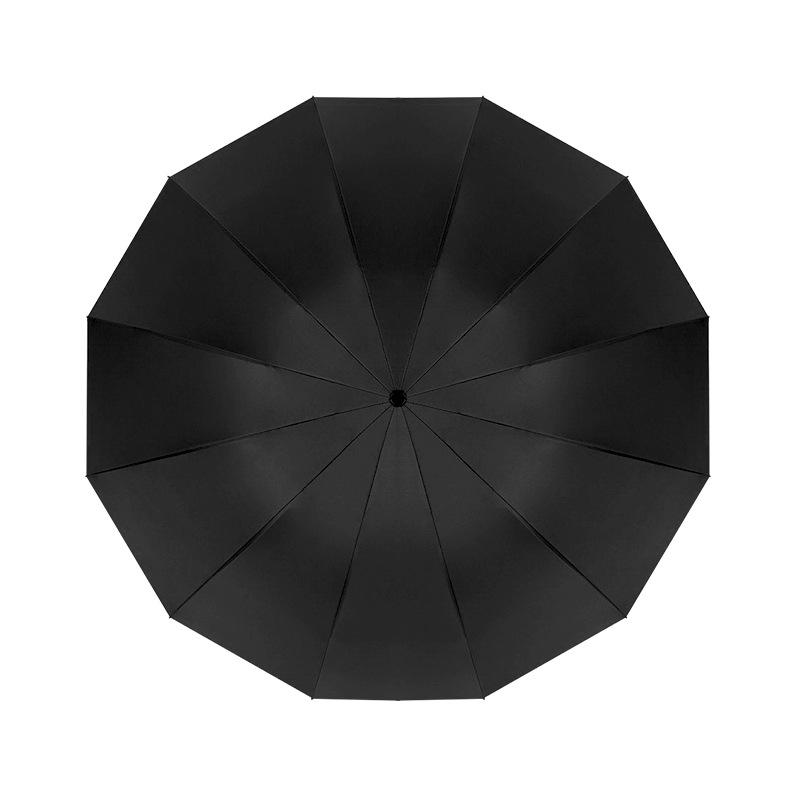 Large manual folding umbrella, men's enlarged thickened reinforced boys and women double weather and rain umbrella, wind resistance