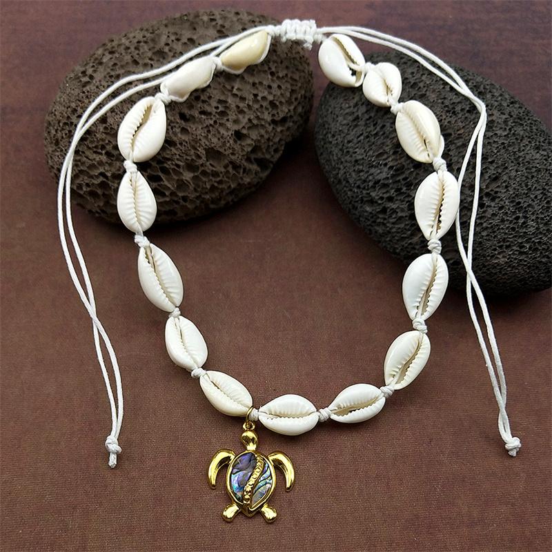 Sea Turtle Fish Crab Bracelet Necklace For Women Girls Hot Summer Manta Ray Bohemian Handmade String Rope Chains Female Jewelry