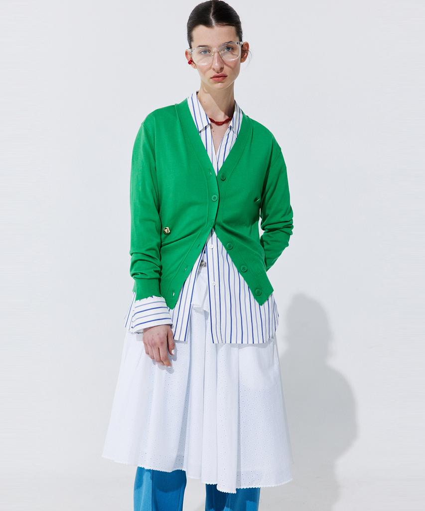 Bundercammer Eyelet Punching Banding Skirt_White