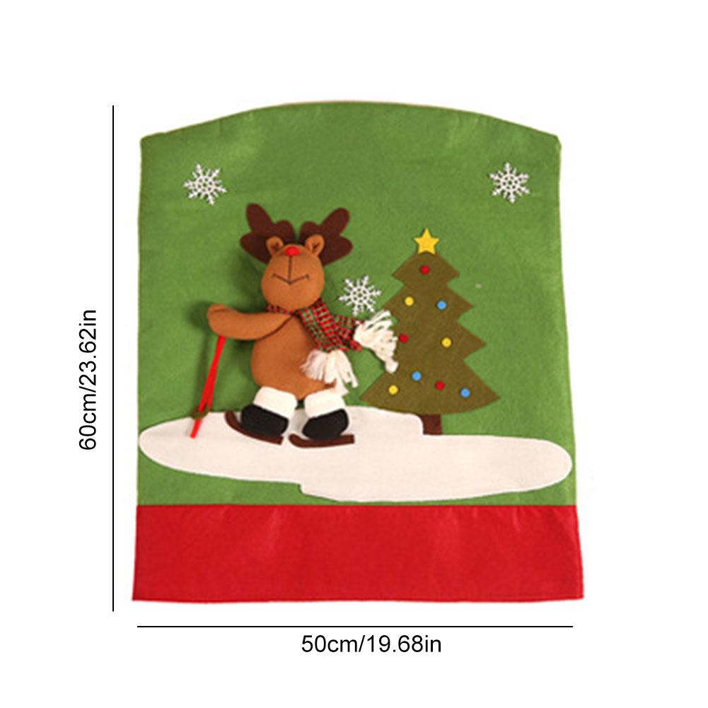 Christmas Kitchen Chair Decor Removable Decorative Chair Cover Festival Theme for Kitchen Table Home Decoration