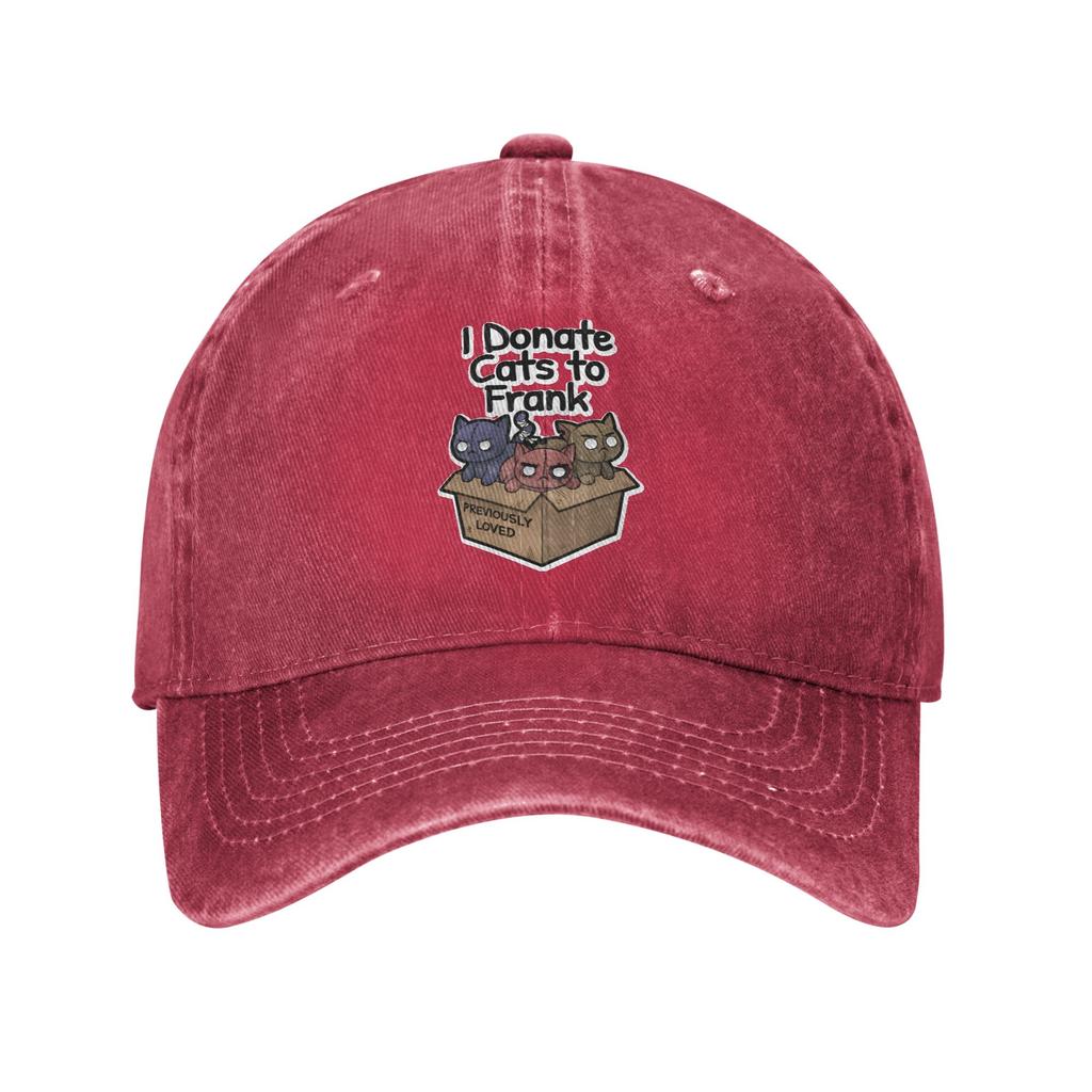 Mewgenics I Donate Cats to Frank Unisex Style Baseball Cap Distressed Washed Hats Cap Vintage Adjustable Fit Headwear