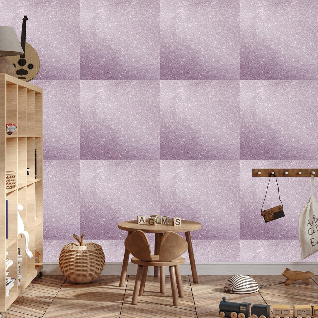 Light gray and purple glitter wallpaper for living room and bedroom 50x1000