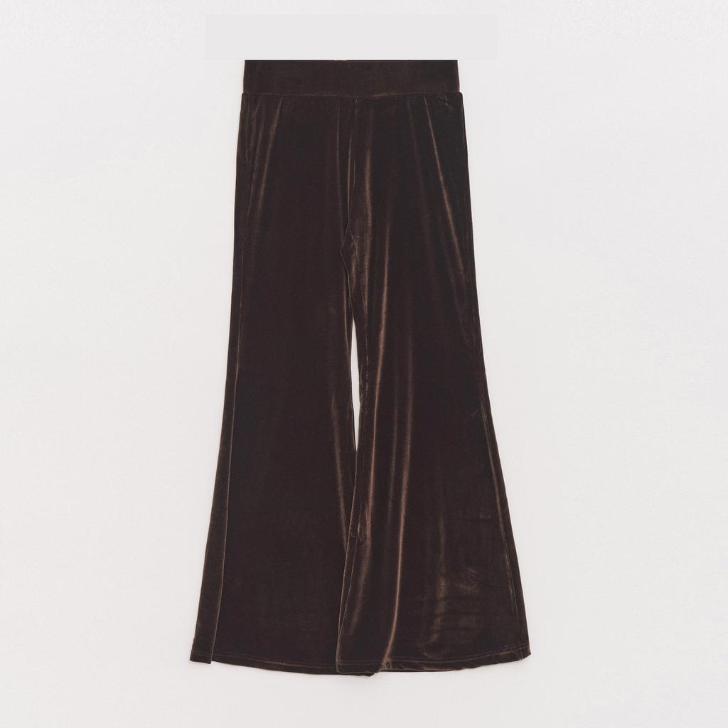 RAWMANTICS Logo Cubic Velvet Slim Bootcut Brown