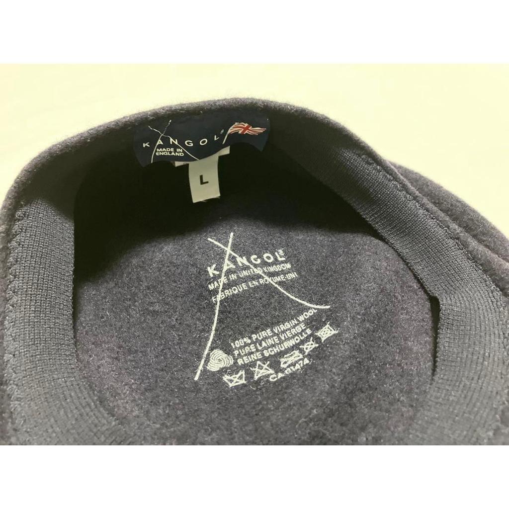Used KANGOL Beret WOOL Navy Size L Made in England