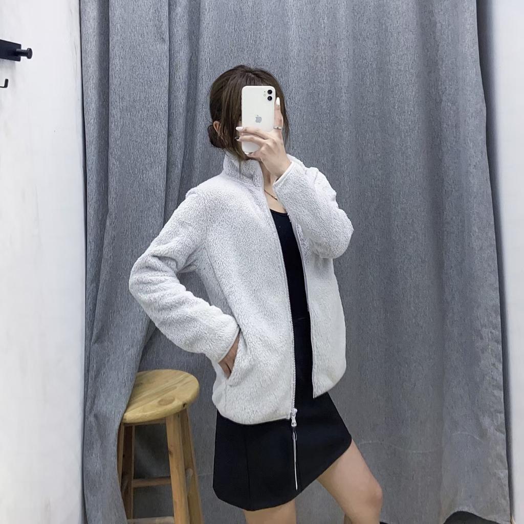 Coral Fleece Jacket Women's New Small Fleece Thickened Top Winter Fleece Sweater Cardigan