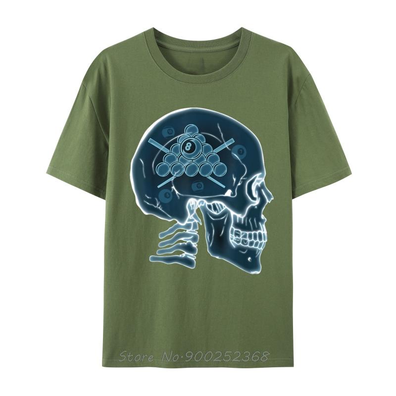 Skull Funny Billiards Pool Player Sports Snooker 8 Ball Unisex Tshirt Fashion Graphic Tshirt Oversized Summer Tees Oneck T Shirt