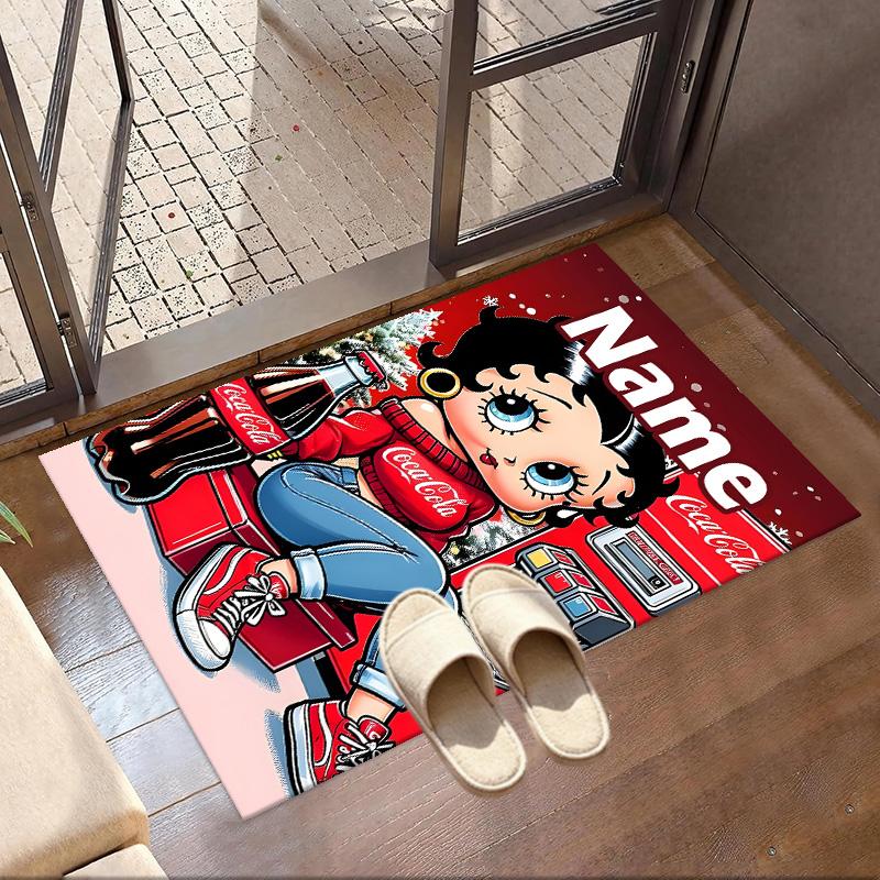 Custom Name Personalized Betty Boop Print Carpet, Versatile Home Decor Rug, for Playroom, Apartment, Balcony, Entryway, Hallway Gift