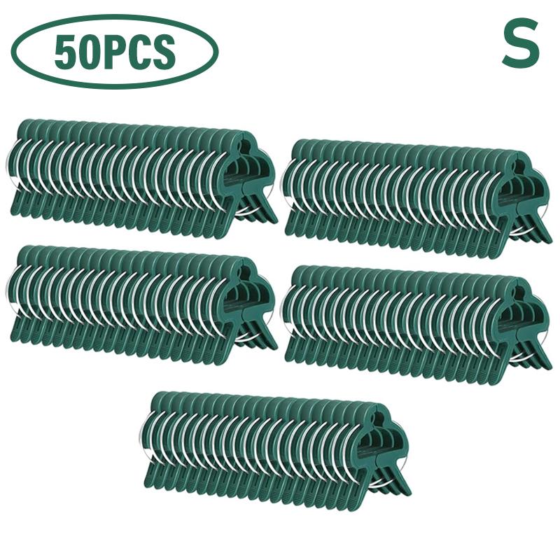 New 50Pcs Plant Fixed Clips Reusable Garden Greenhouse Clamp Bracket for Fixed Plants Vine Flower Seedling Stem Support Tools