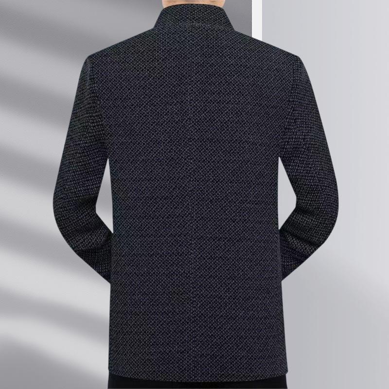 2025 Autumn/Winter Men's Wool Coat for Middle-Aged and Elderly – Business Casual Dad Style, High-Quality Outerwear.