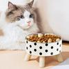 Pet Cat and Dog Bowl Polka-dot Plaid Stainless Steel Anti-slip Easy To Clean Indoor and Outdoor