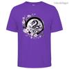 Mens Cotton Long Graphic Chinese Dragon T Shirt Street Casual Style Tee for Men and Women