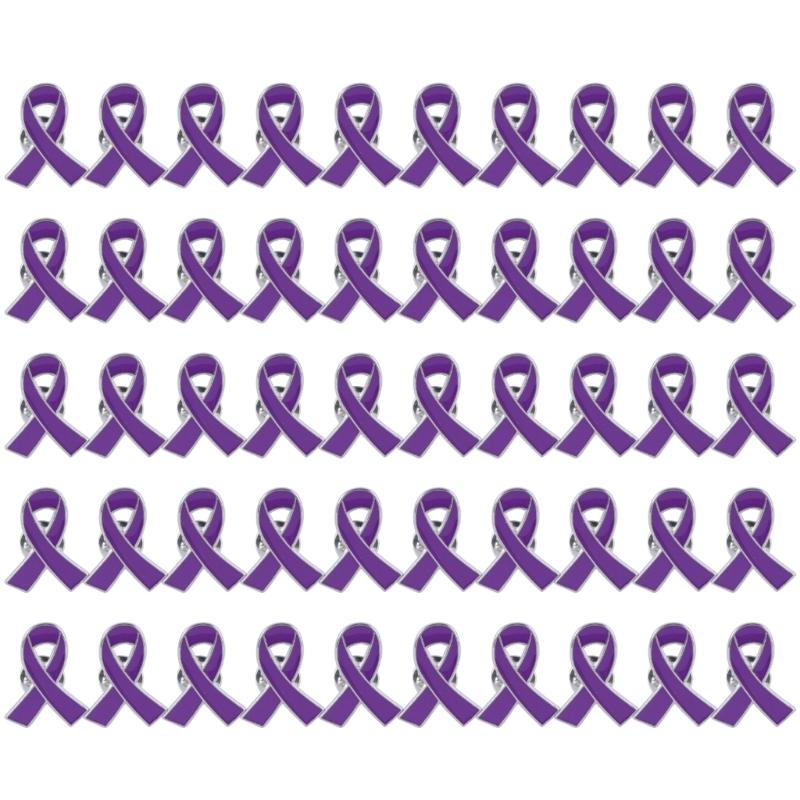 Band Pin, Pack of 50 Metal Awareness Lapel Pin Band Brooch Pin Hope Pin Enamel Jewellery Pin for Decoration